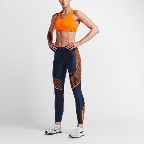 blue and orange nike leggings